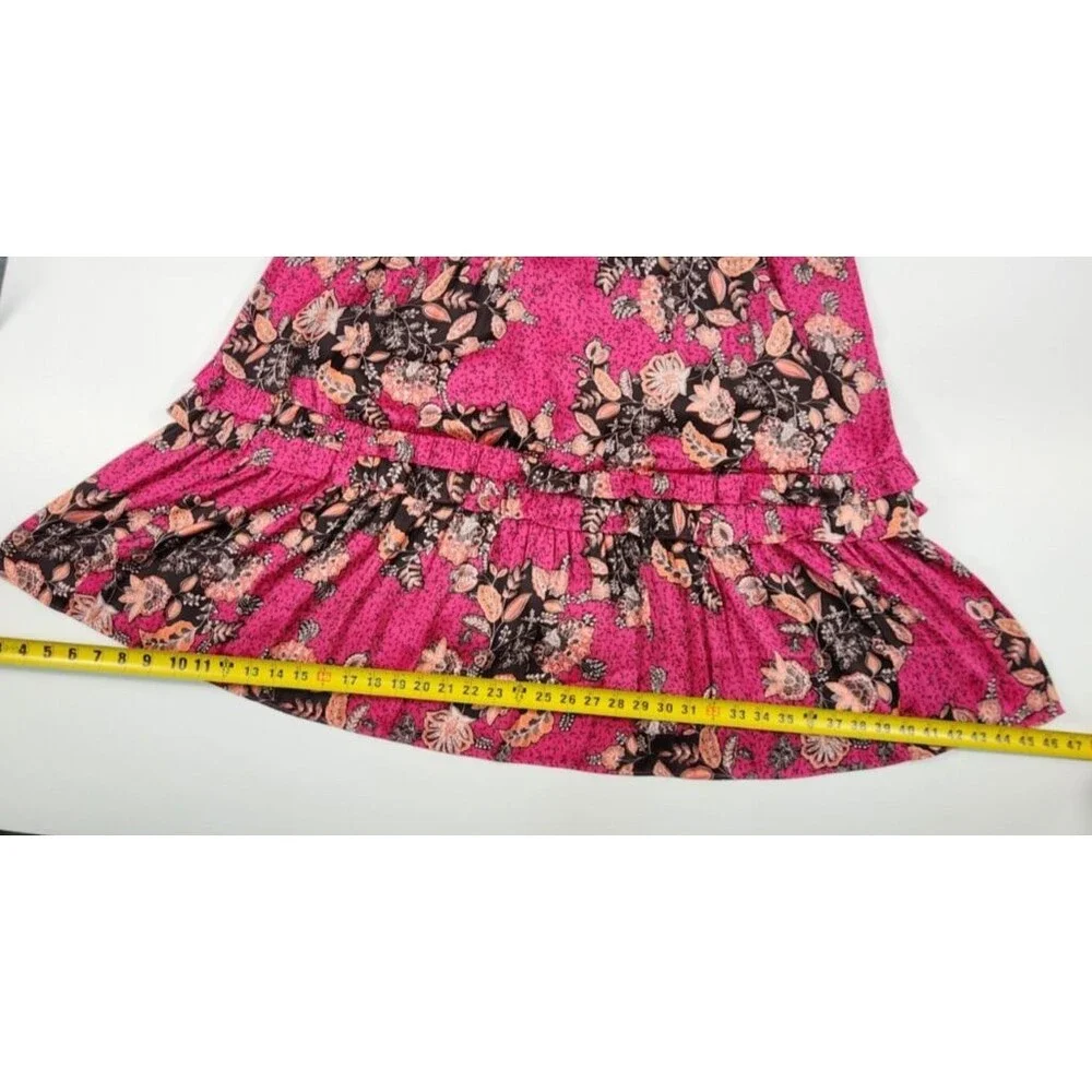 Lane Bryant Dress Size 20 Pink Floral Long Sleeve Midi Dress w/Pockets - Picture 6 of 11